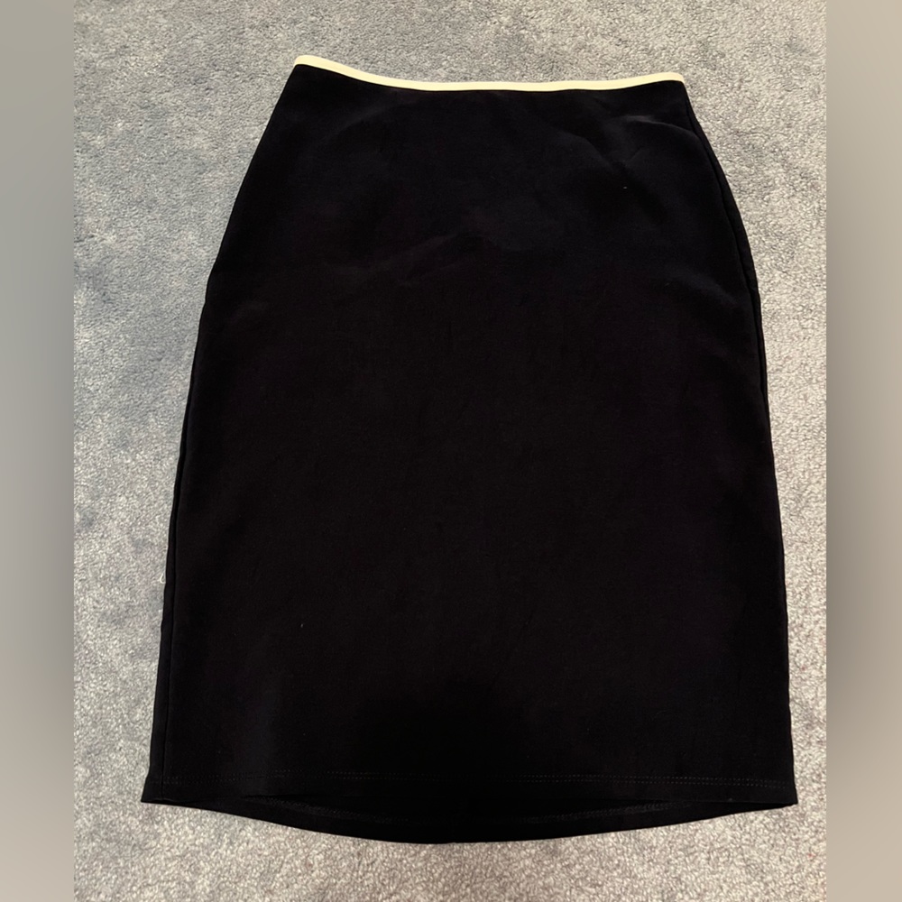 Forever 21 Black Pencil Skirt White Trim Size S